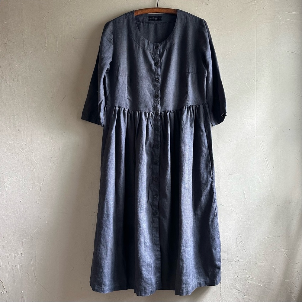 Linogija  oversized linen button up dress